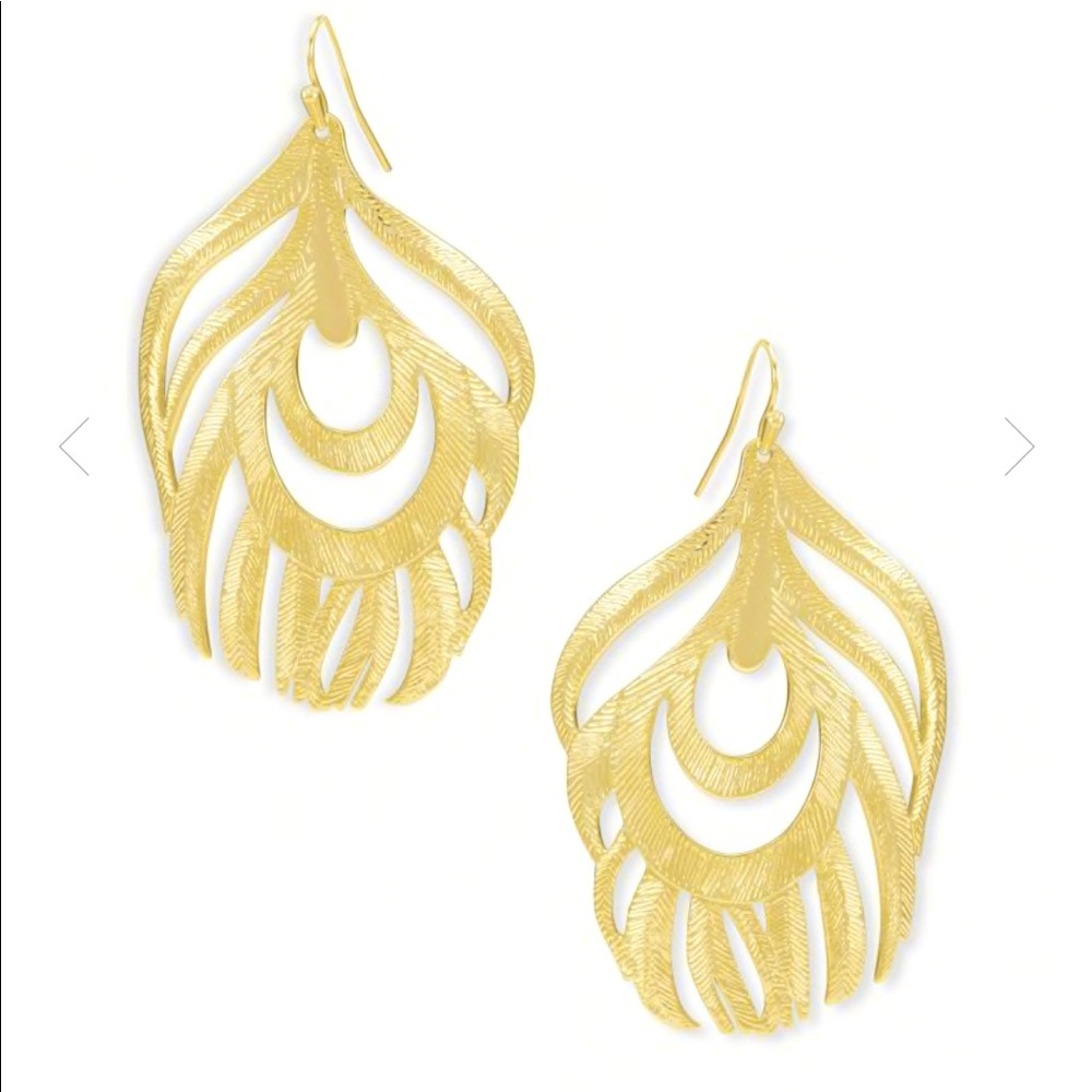 NEW-Kendra Scott Gold Peacock Statement Earring